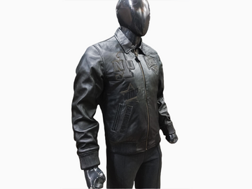 N1DPLJ-5000- N1DP LEATHER JACKET  (TRIPLE BLACK LAMB SKIN)