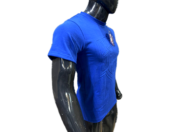 N1DPMBS-120 (ROYAL-BLUE EMBOSS LOGO TEE)-HEAVY COTTON