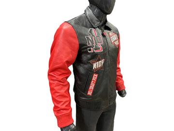 N1DPLJ-5000 N1DP LEATHER JACKET (CHICAGO BLACK/RED LAMB SKIN)