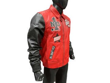N1DPLJ-5000- N1DP LEATHER JACKET (CHICAGO RED/BLACK)