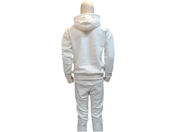 N1DP EMBOSS HOODY & JOGGER SET-OFF WHITE