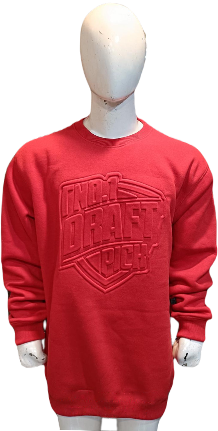 RED FLEECE CREW NECK