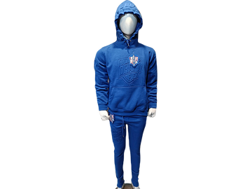 N1DP EMBOSS HOODY & JOGGER SET-ROYAL BLUE